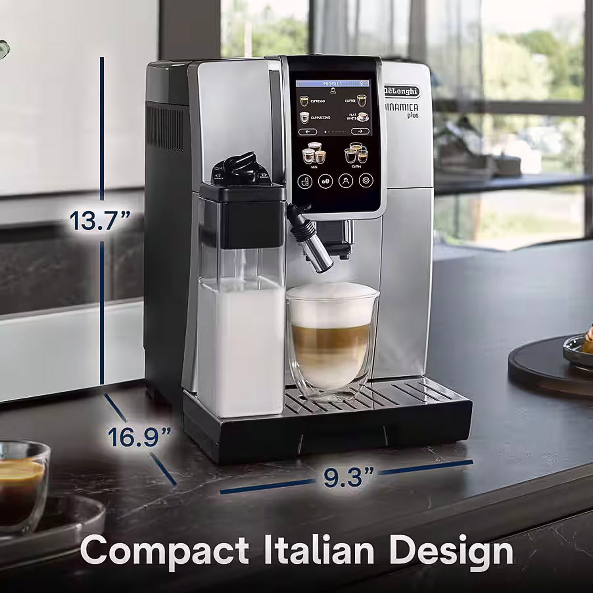 Delonghi Dinamica Plus Silver Automatic Espresso Machine