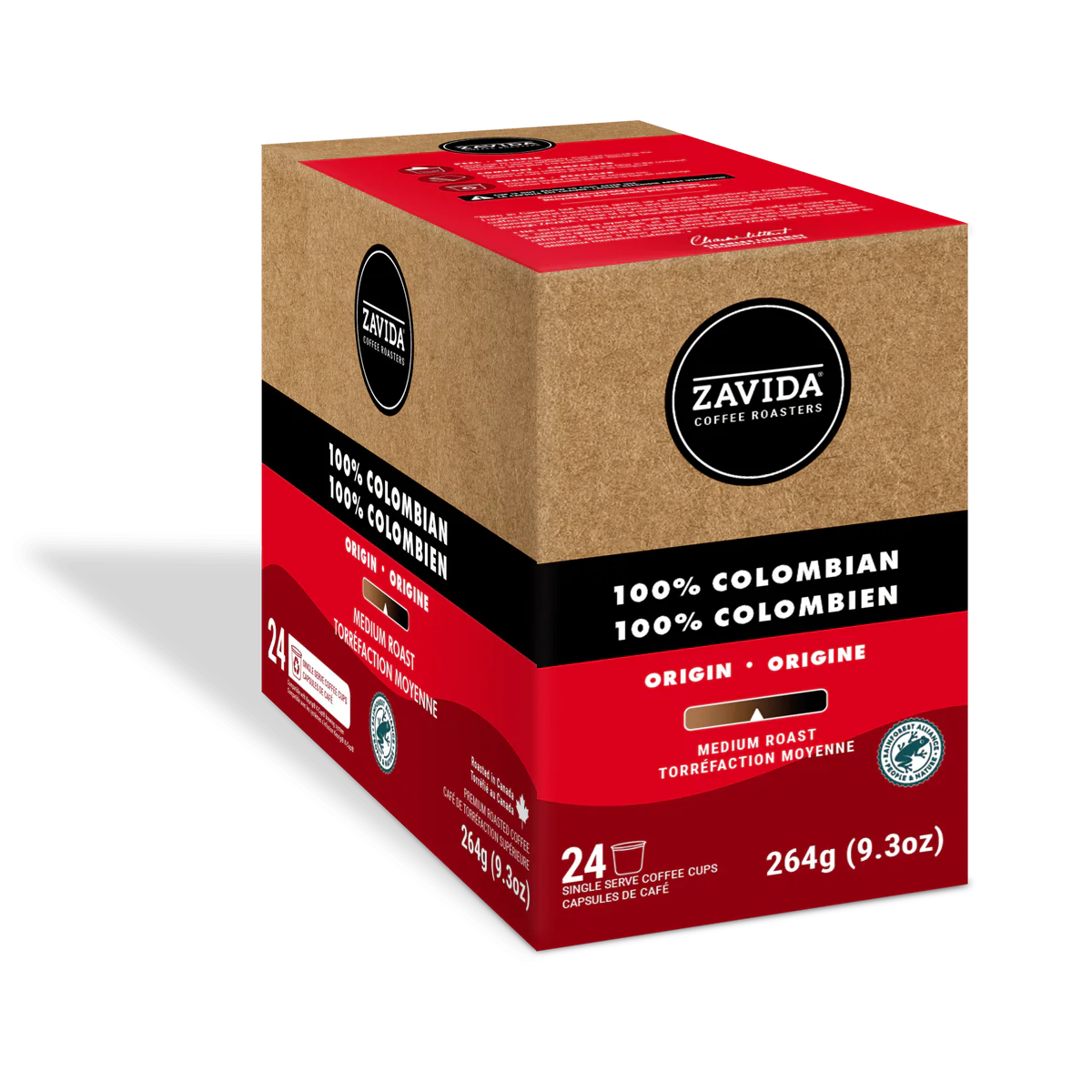 Zavida 100 Colombian Single Serve Coffee 24 Pack ECS Coffee Inc.