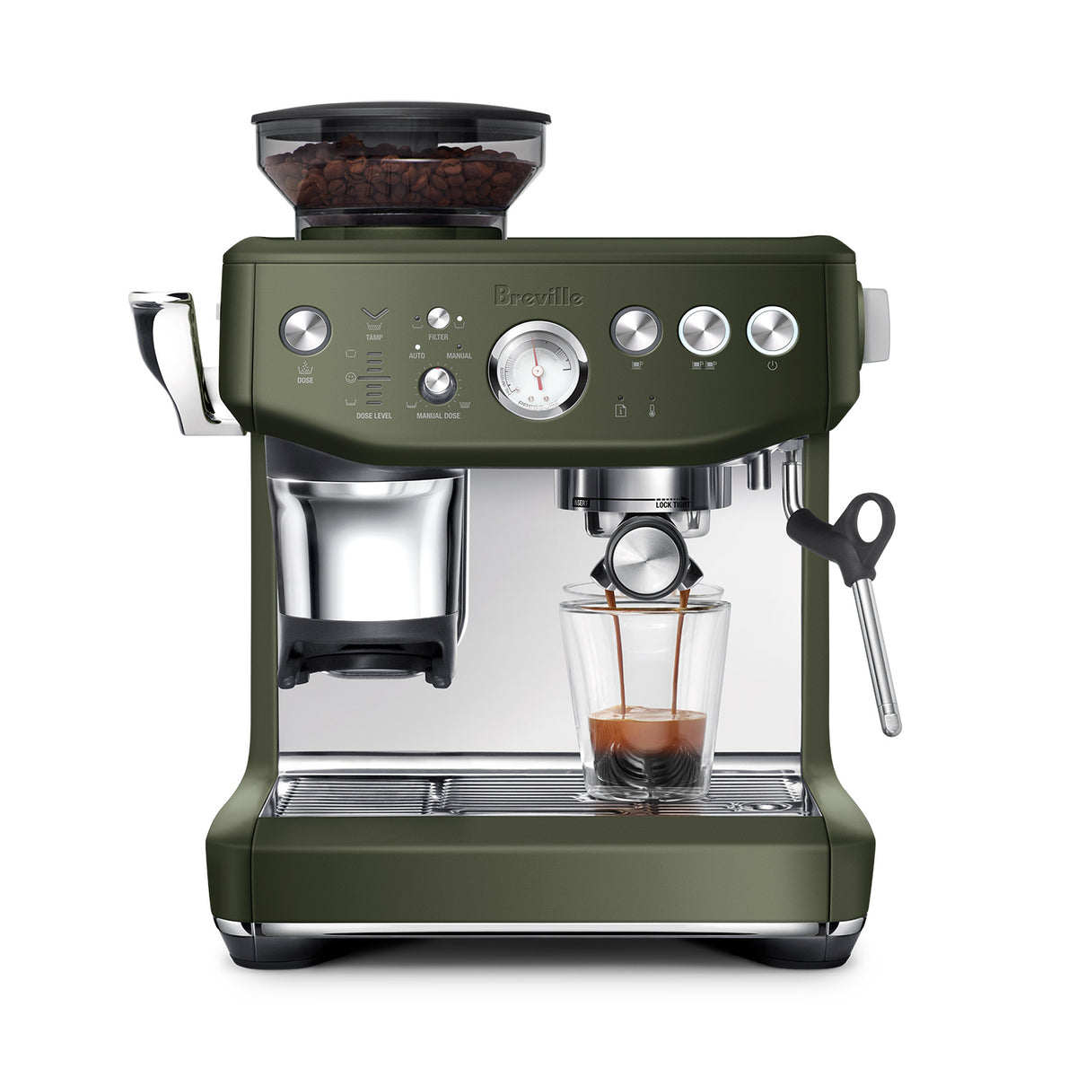 Breville Barista Express Impress Espresso Machine, Olive Tapenade