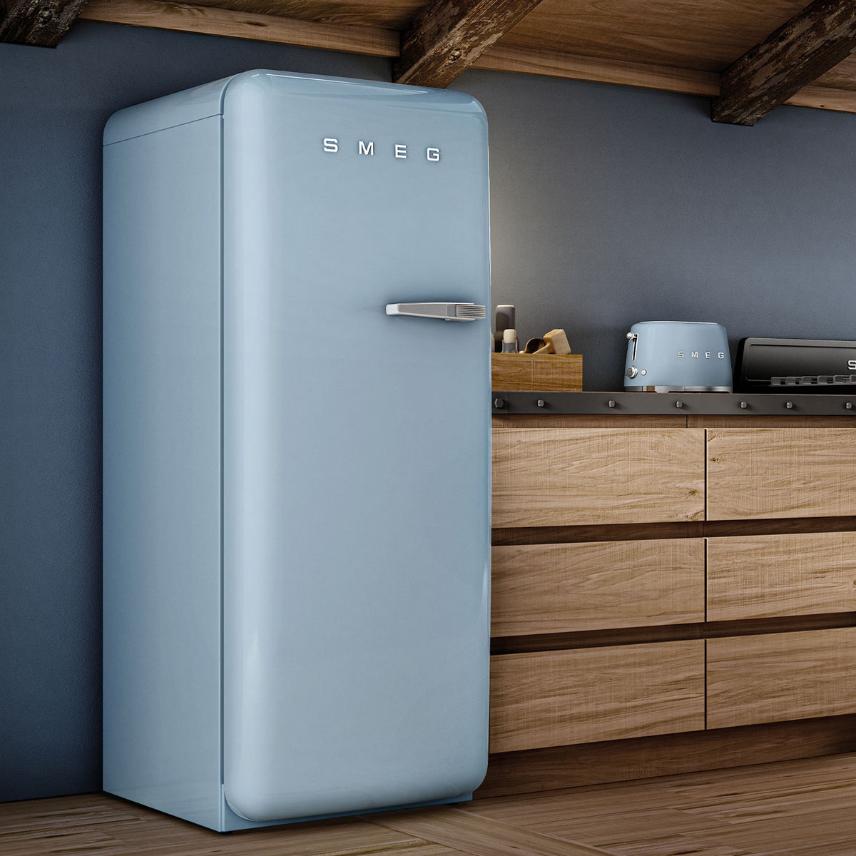 SMEG FAB10 Pastel Blue Right-Hinge Refrigerator
