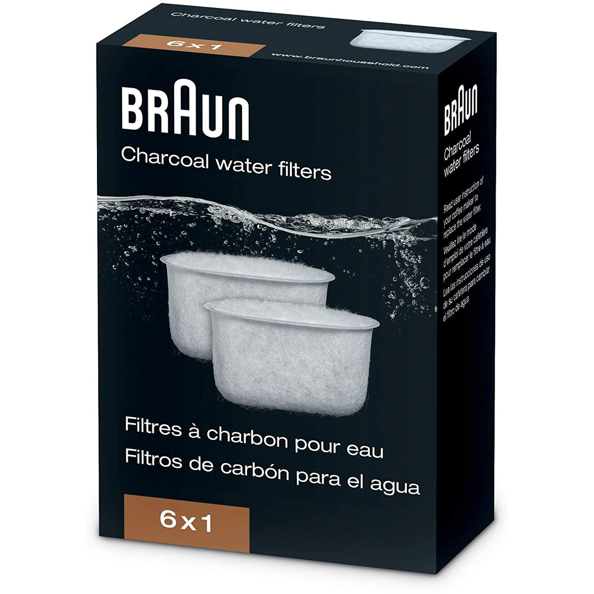 Braun Charcoal Water Filters, 6 Pack – ECS Coffee
