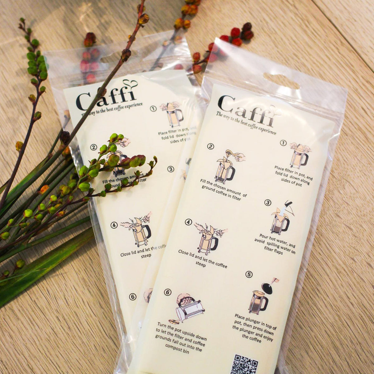 Caffi 3 Cup French Press Paper Filters, 25 Pack ECS Coffee
