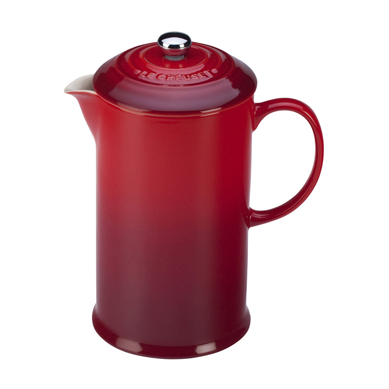 Le Creuset Caf Stoneware French Press Cerise ECS Coffee Inc.
