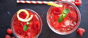 Raspberry & Lemon Soda in Glasses
