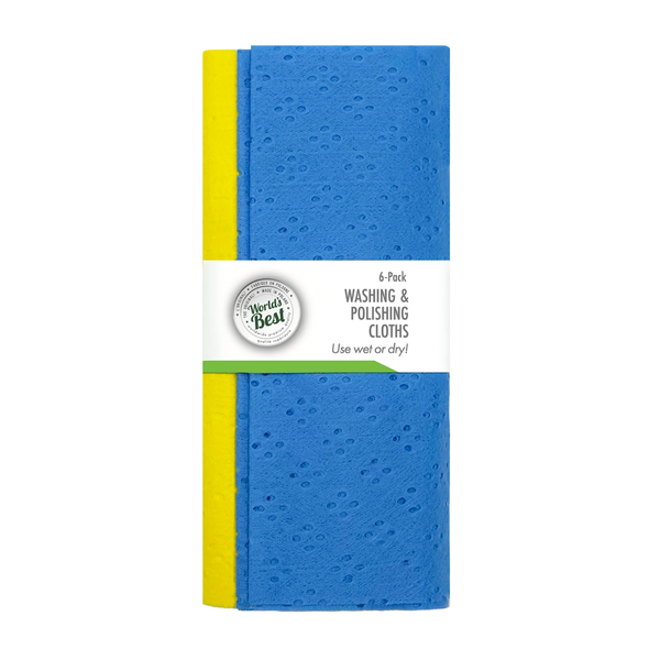 World's Best Washing & Polishing Cloths, 6 Pack