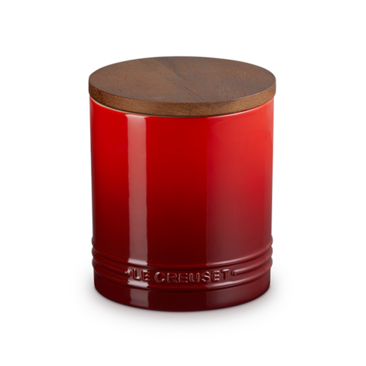 Le Creuset 1.1L Storage Cannister with Wooden Lid, Cerise