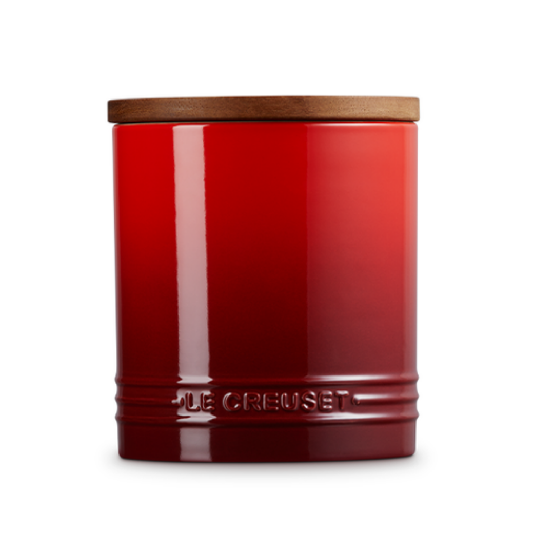 Le Creuset 1.1L Storage Cannister with Wooden Lid, Cerise
