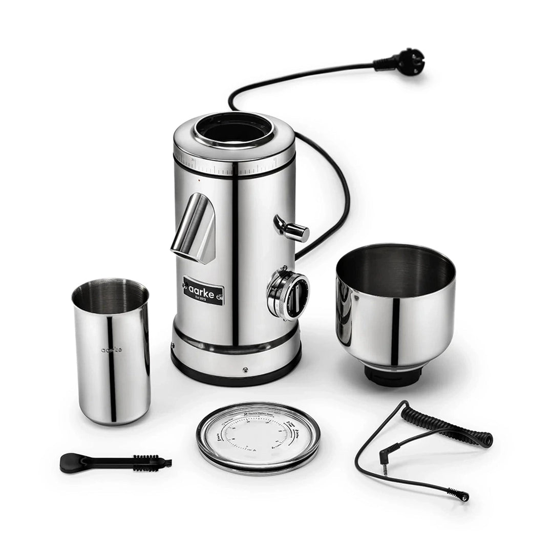 Aarke Flat Burr Coffee Grinder, Stainless Steel