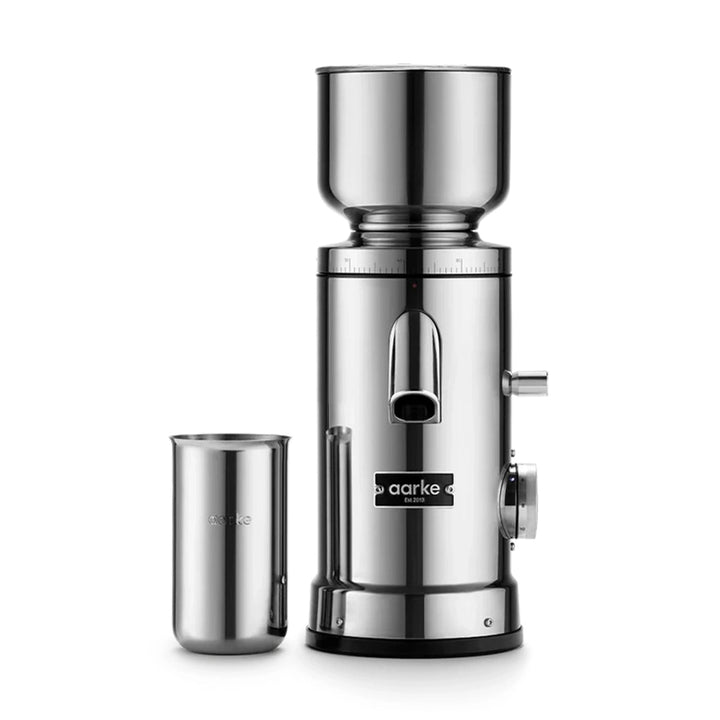 Aarke Flat Burr Coffee Grinder, Stainless Steel