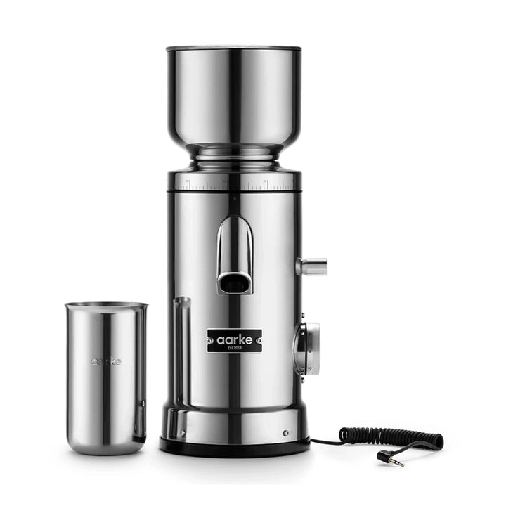 Aarke Flat Burr Coffee Grinder, Stainless Steel