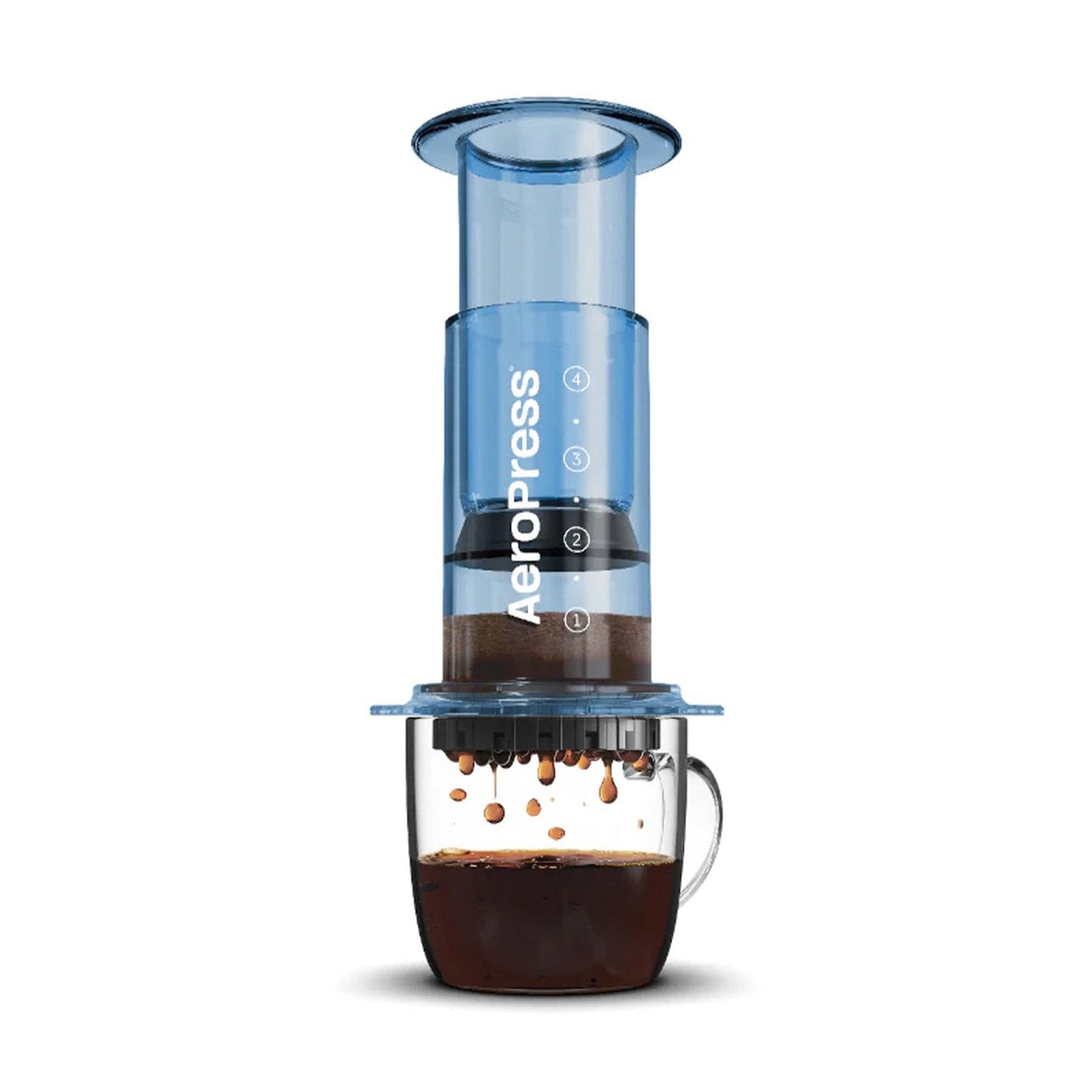 AeroPress Coffee & Espresso Maker - Clear Blue
