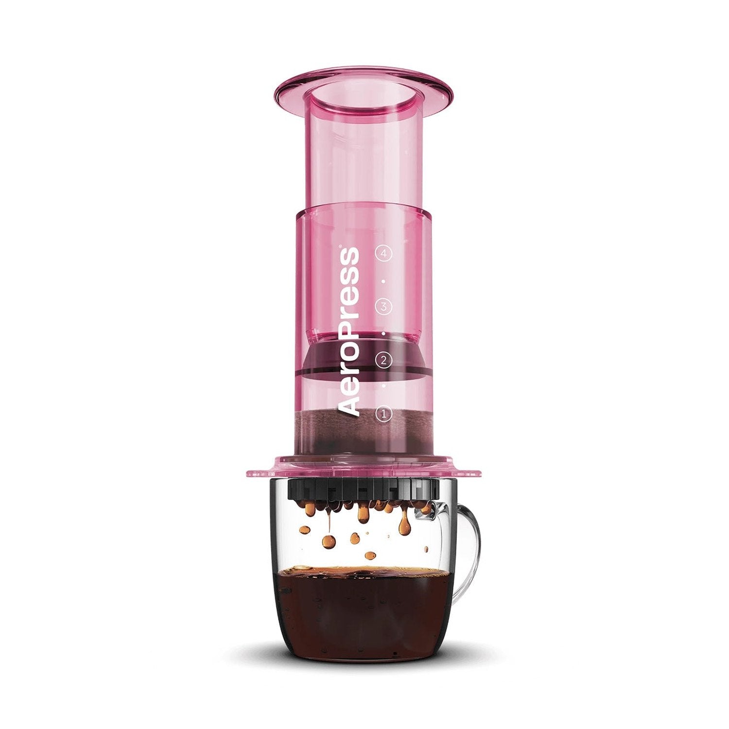 AeroPress Coffee & Espresso Maker - Clear Pink