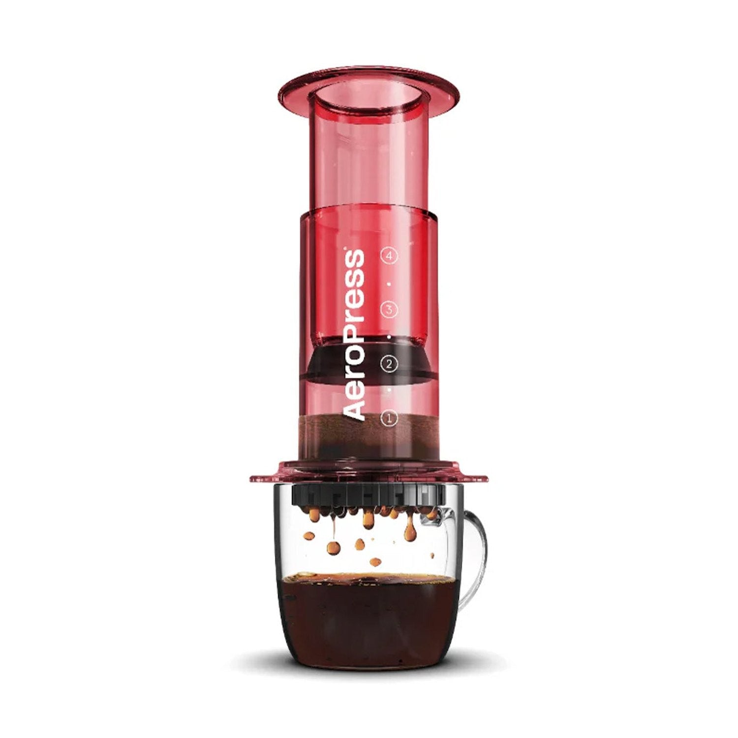 AeroPress Coffee & Espresso Maker - Clear Red