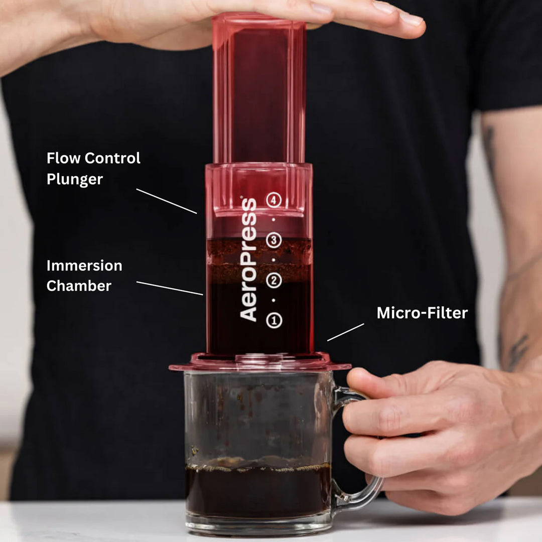 AeroPress Coffee &amp; Espresso Maker - Clear Red