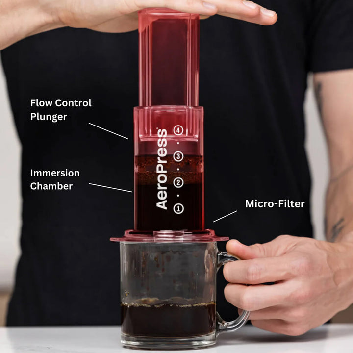 AeroPress Coffee &amp; Espresso Maker - Clear Red