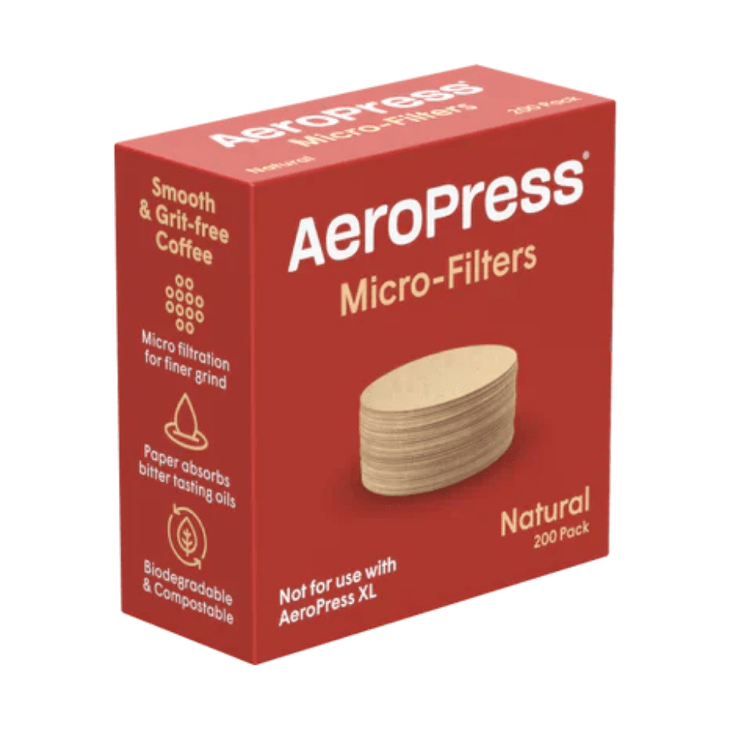 AeroPress Replacement Micro-Filters 200 Pack, Natural