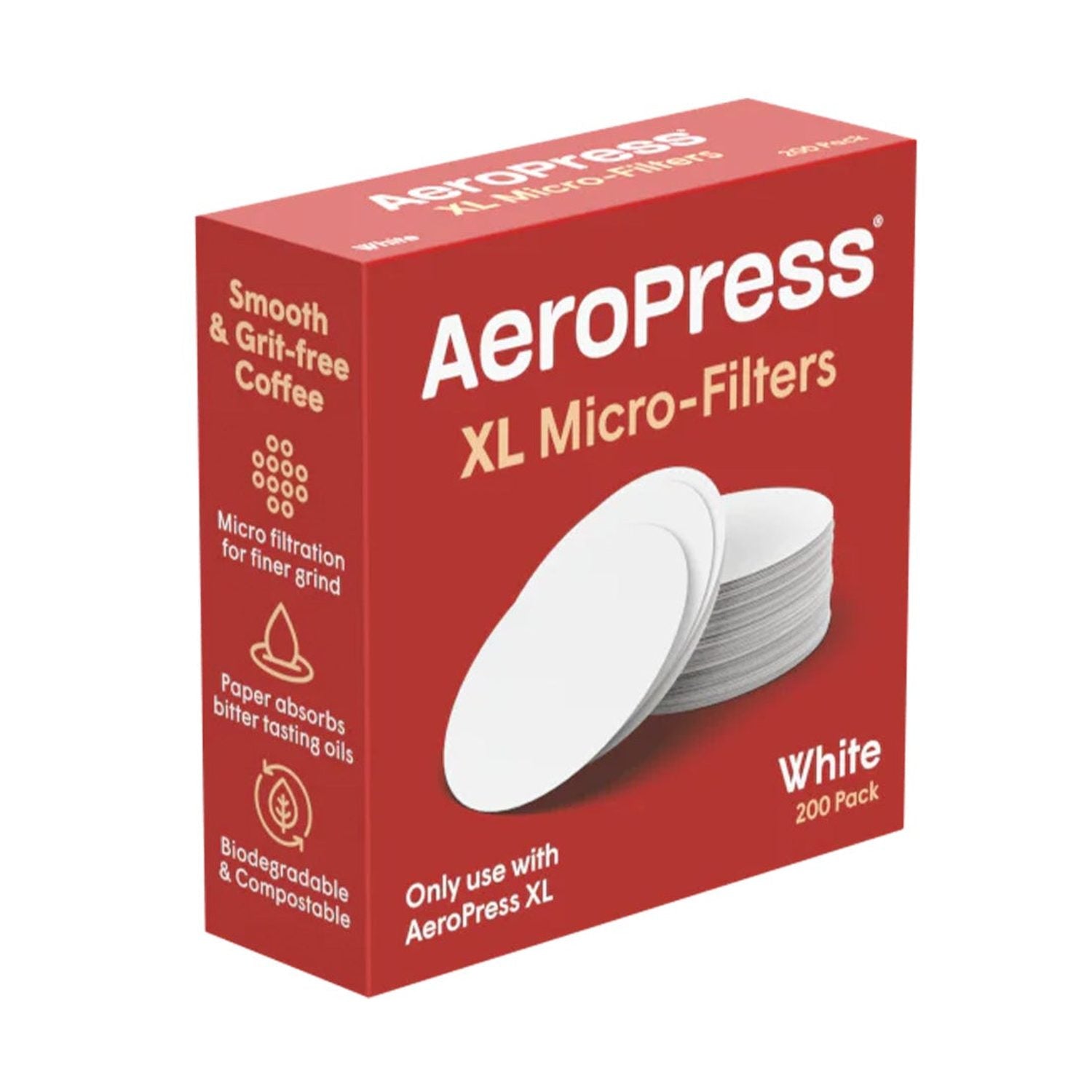 AeroPress XL Paper Micro Filters, 200 Pack