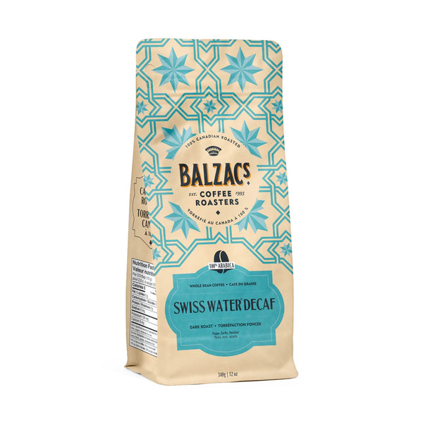 Balzac's Coffee Roasters Swiss Water Decaf Whole Bean Coffee, 12oz