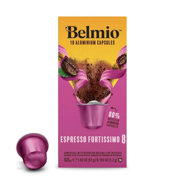 Belmio Espresso Fortissimo 8 Nespresso® Compatible Capsules, 10 Pack
