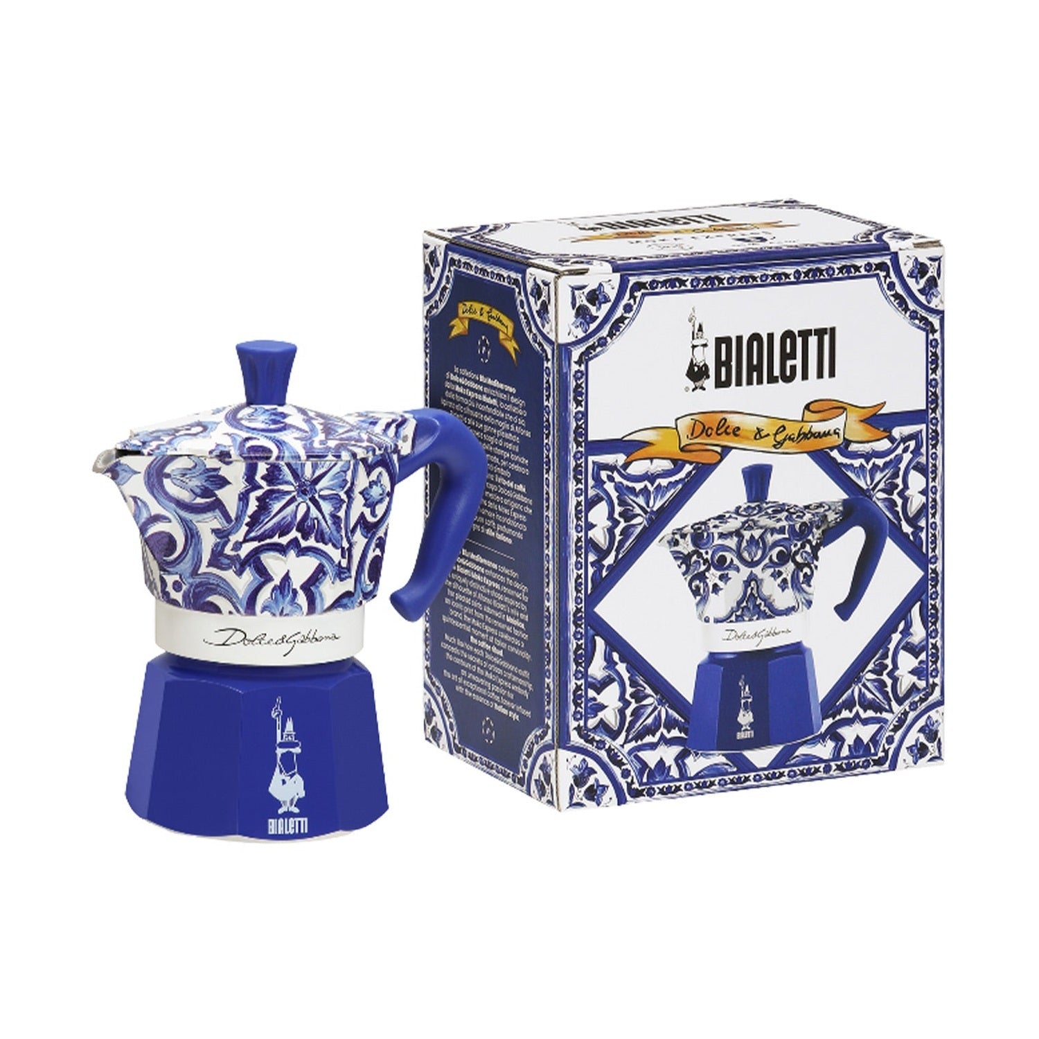 Bialetti Dolce&Gabbana Moka Express Espresso Maker Mediterranean blue, 3 Cup