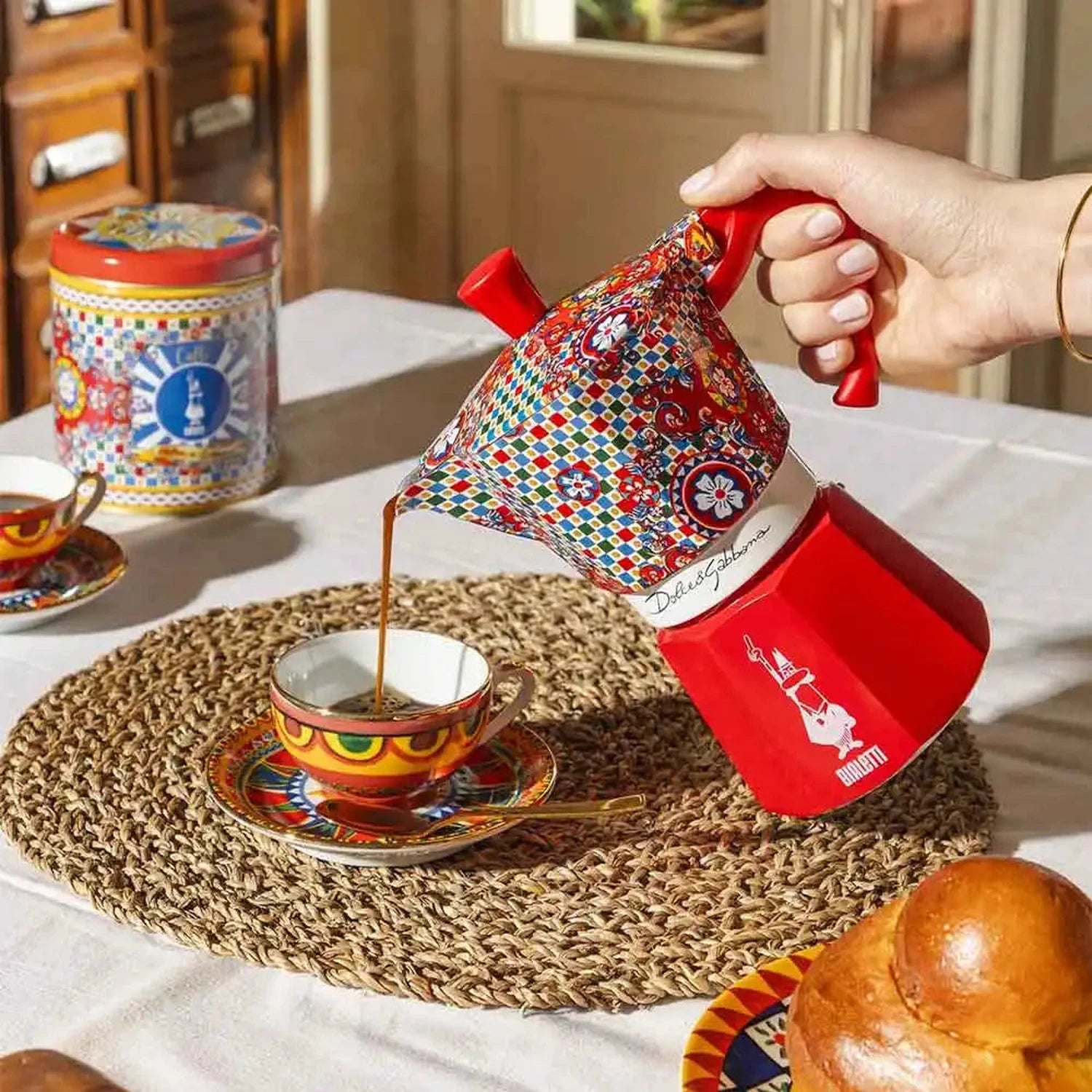 Bialetti Dolce&Gabbana Moka Express Espresso Maker Sicilian Red, 6 Cup