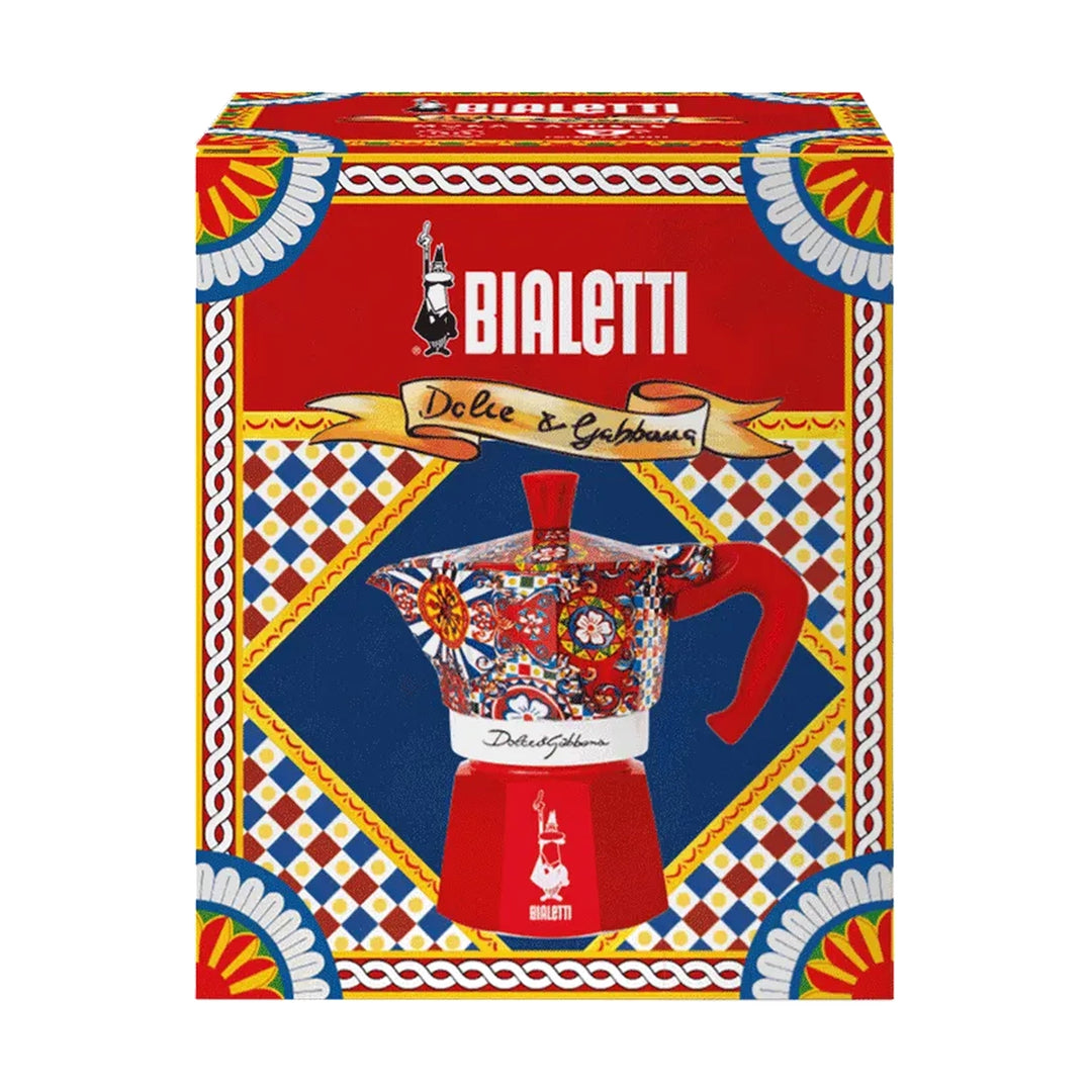 Bialetti Dolce&amp;Gabbana Moka Express Espresso Maker Sicilian Red, 3 Cup
