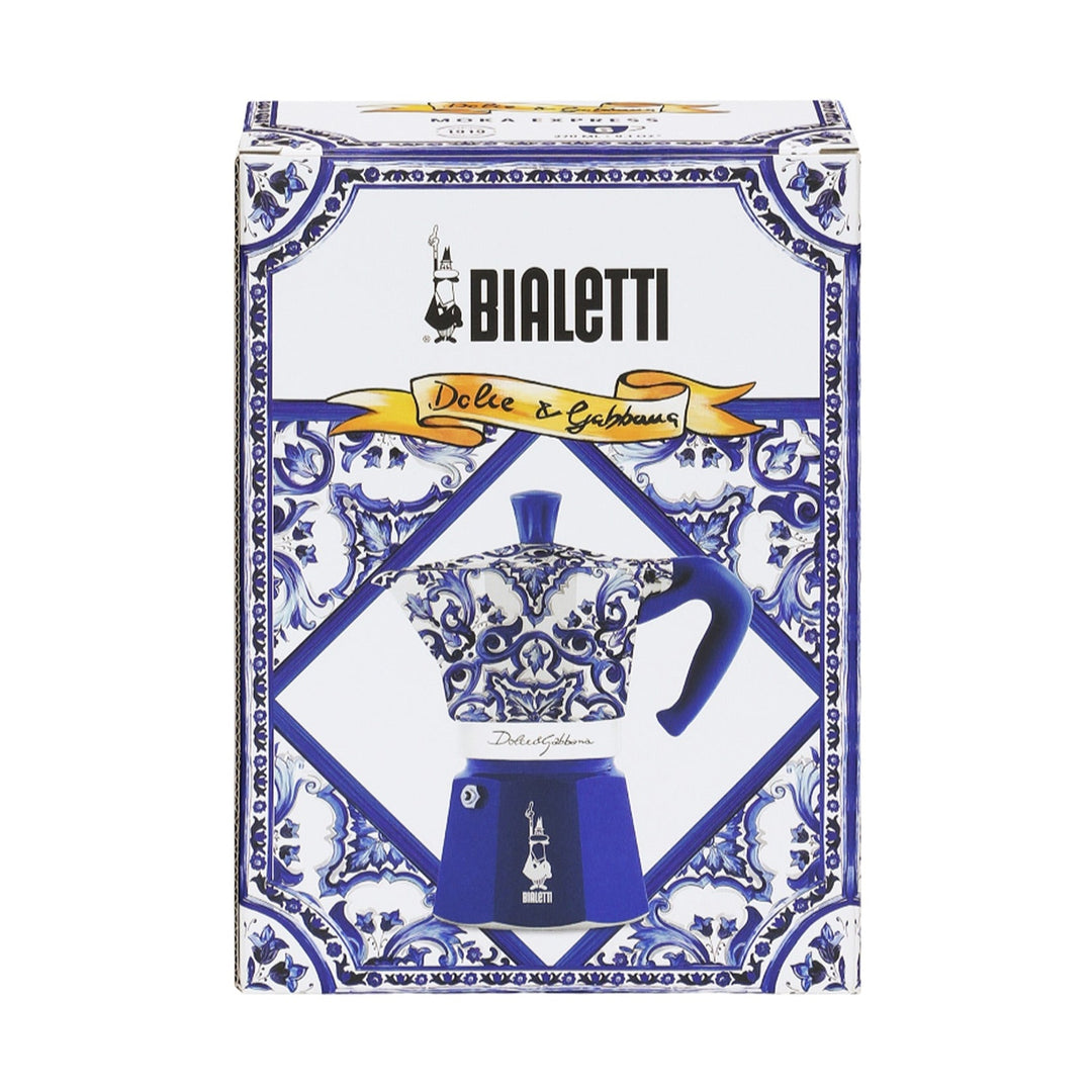 Bialetti Dolce&amp;Gabbana Moka Express Espresso Maker Mediterranean Blue, 6 Cup