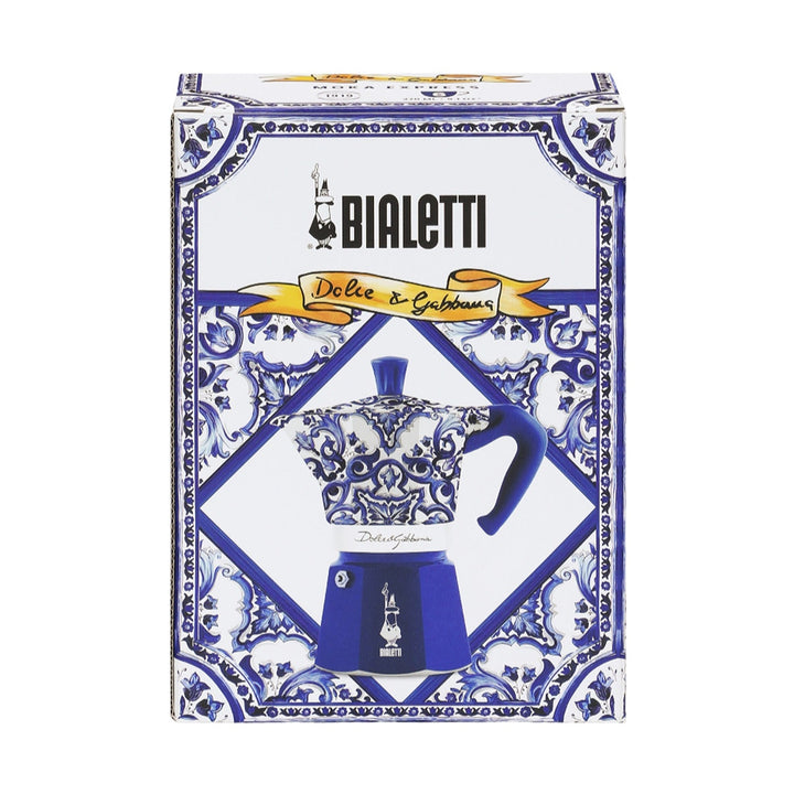 Bialetti Dolce&amp;Gabbana Moka Express Espresso Maker Mediterranean Blue, 6 Cup