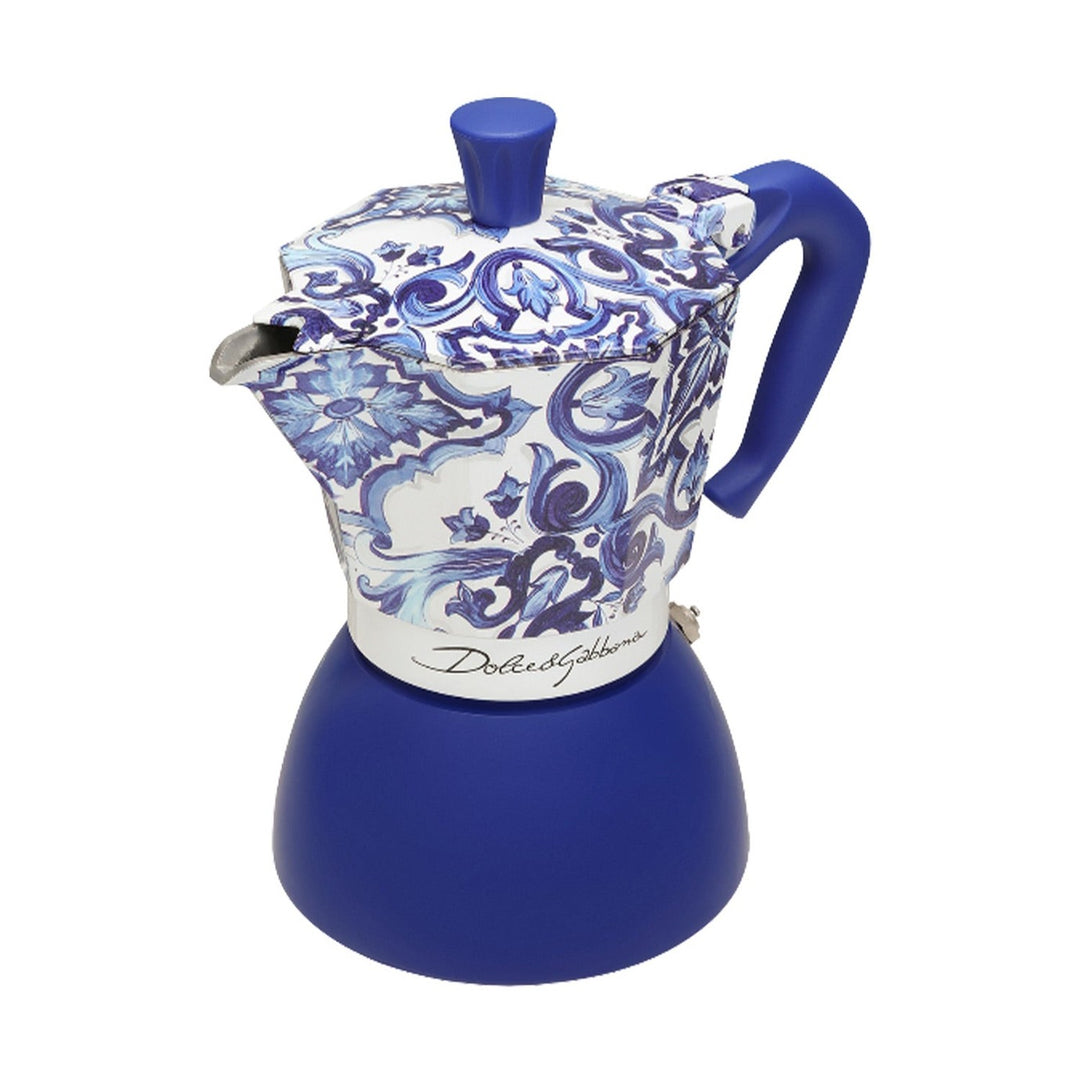 Bialetti Dolce&amp;Gabbana Moka Induction 6 Cup Coffee Maker, Mediterranean Blue