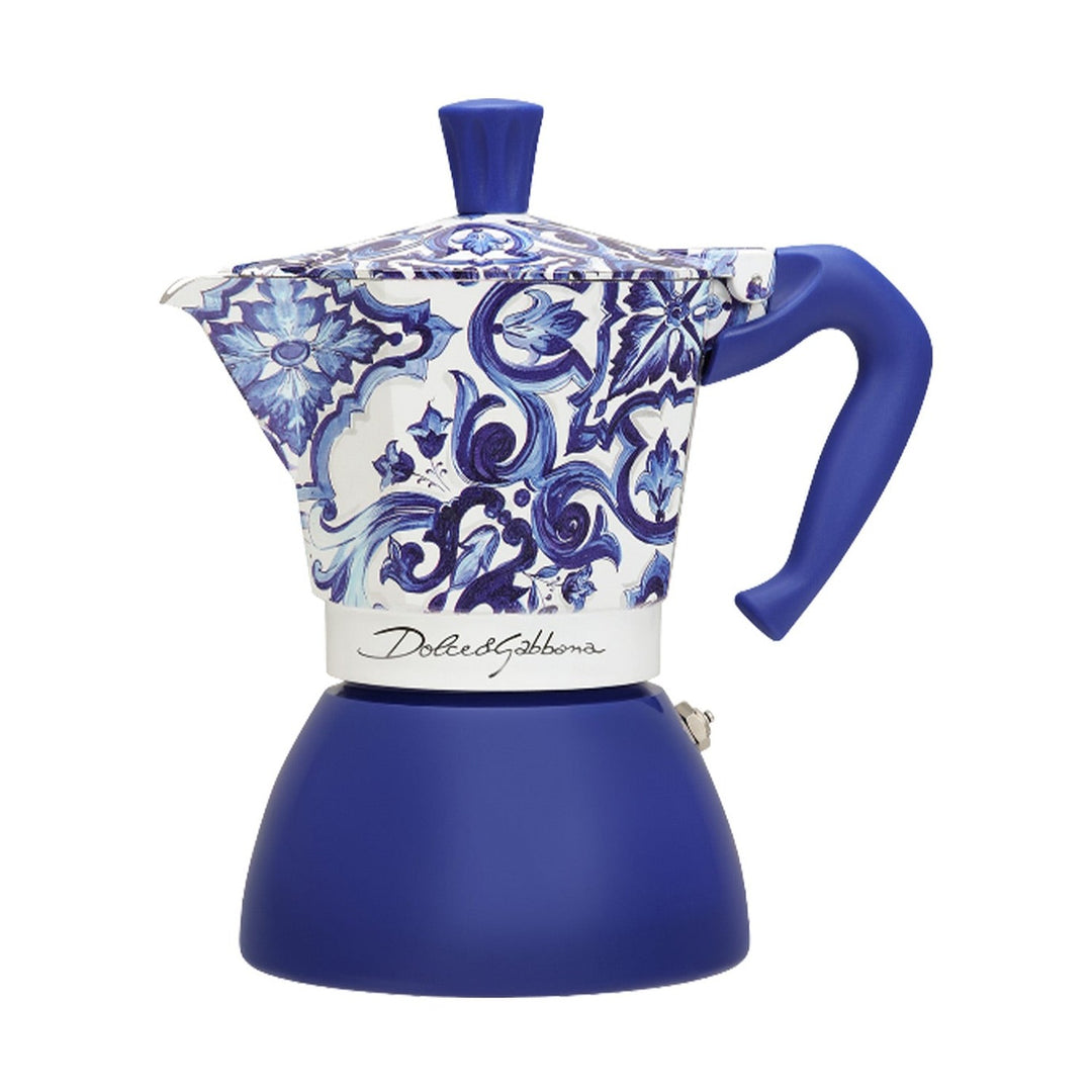 Bialetti Dolce&amp;Gabbana Moka Induction 6 Cup Coffee Maker, Mediterranean Blue