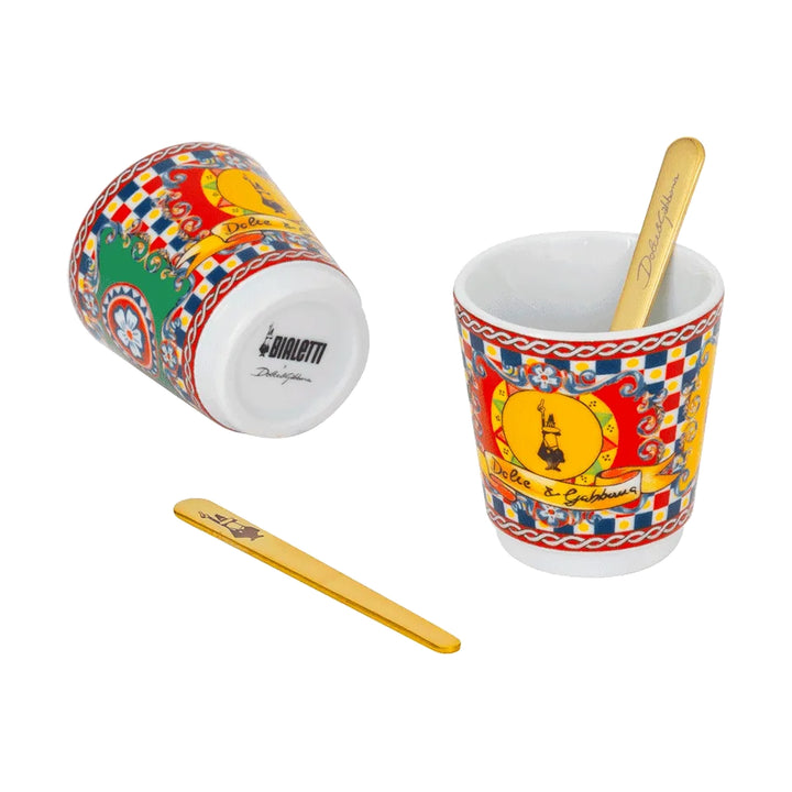 Bialetti Dolce&amp;Gabbana Sicilian Cart Moka Express, Cups &amp; Stirrer Gift Set