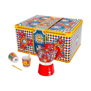 Bialetti Dolce&Gabbana Sicilian Cart Moka Express, Cups & Stirrer Gift Set