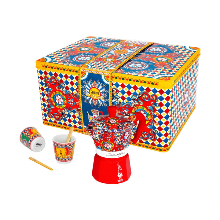 Bialetti Dolce&amp;Gabbana Sicilian Cart Moka Express, Cups &amp; Stirrer Gift Set