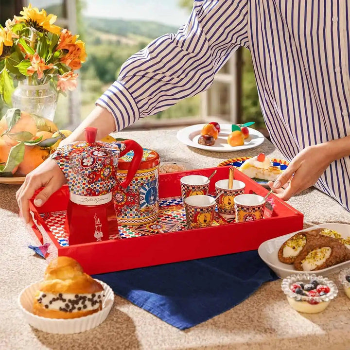Bialetti Dolce&amp;Gabbana Sicilian Cart Moka Express, Cups &amp; Stirrer Gift Set