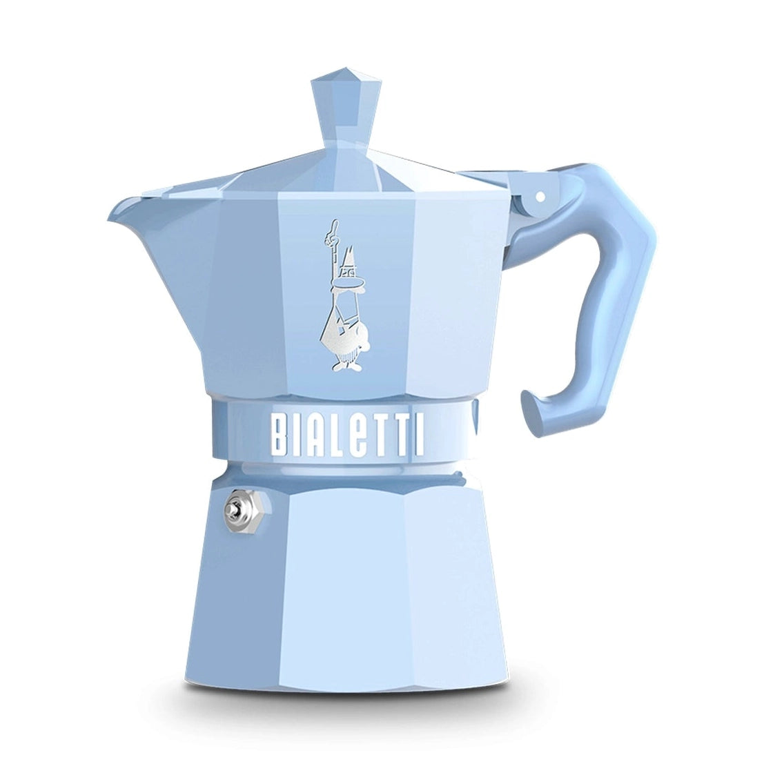 Bialetti Moka Exclusive 3 Cup Stovetop Espresso Maker, Light Blue