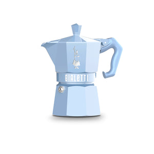 Bialetti Moka Exclusive 3 Cup Stovetop Espresso Maker, Light Blue