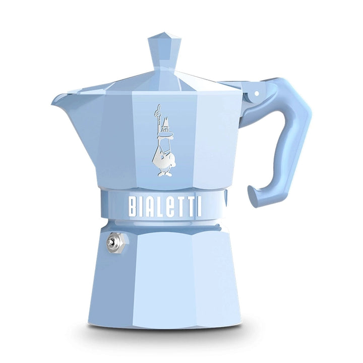 Bialetti Moka Exclusive 3 Cup Stovetop Espresso Maker, Light Blue