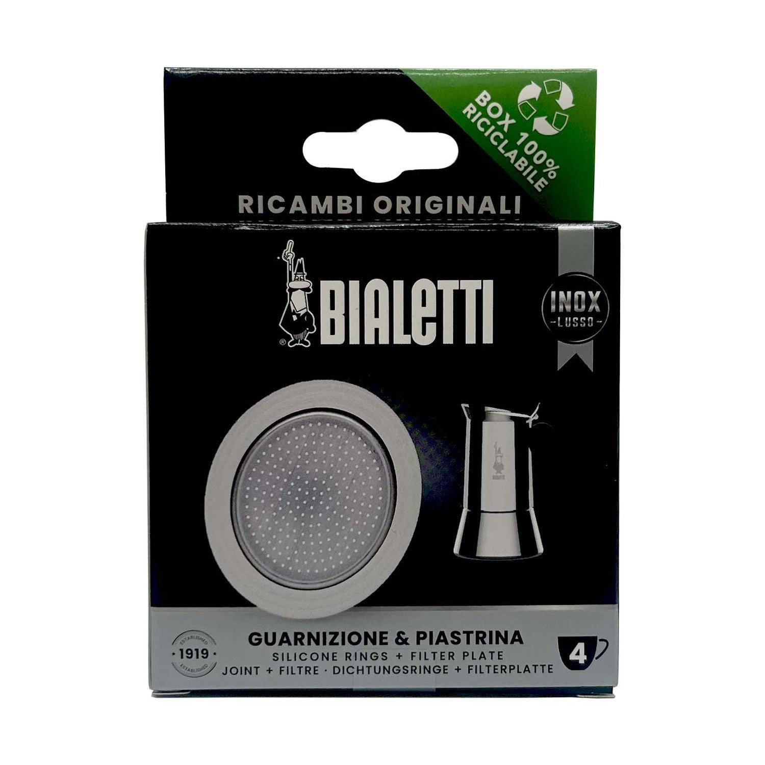 Bialetti SS 4 Cup Replacement Rubber Gasket/Filter#303440