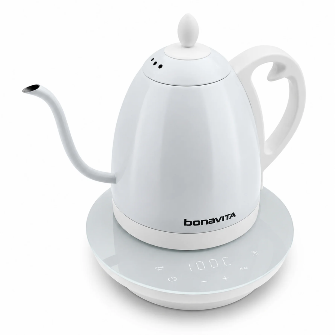 Bonavita Cosmopolitan 1L Gooseneck Precision Temperature Control Kettle, White
