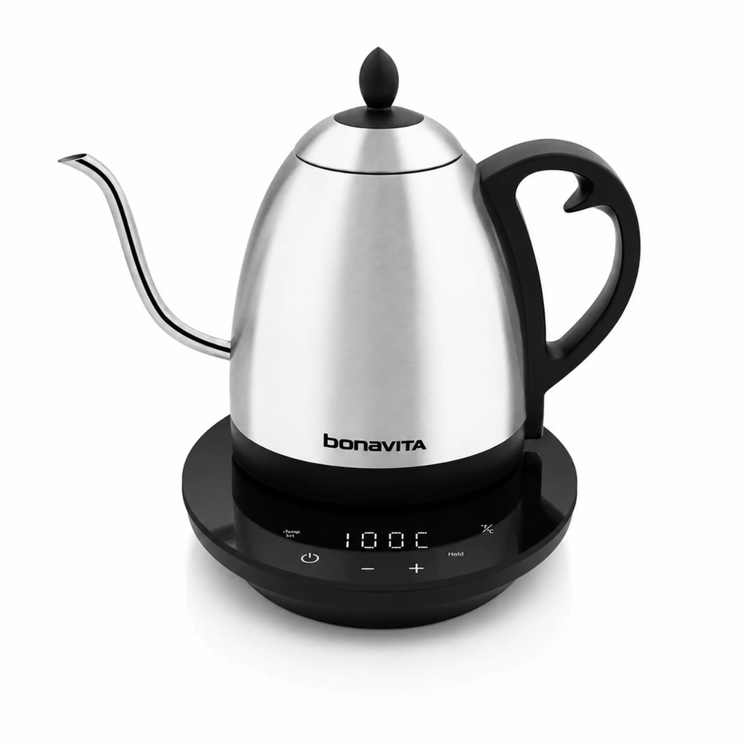 Bonavita Cosmopolitan 1L Gooseneck Precision Temperature Control Kettle, Stainless Steel