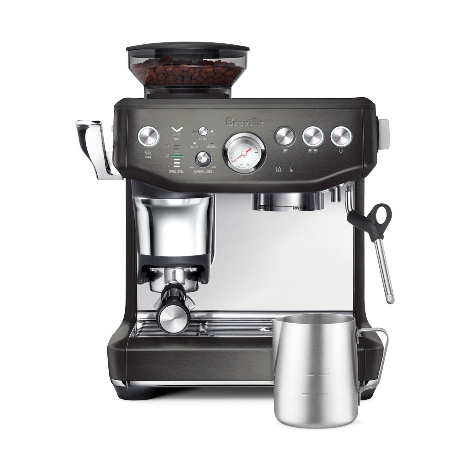 Breville Barista Express Impress Espresso Machine, Black Stainless #BES876BST