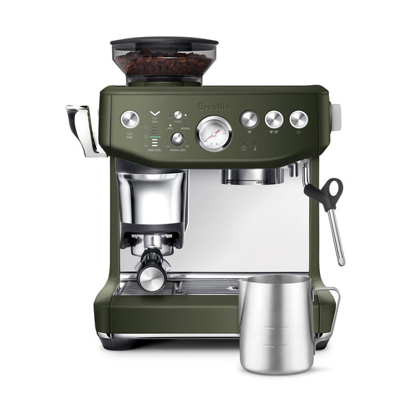 Breville Barista Express Impress Espresso Machine, Olive Tapenade #BES876OLT1BNA1