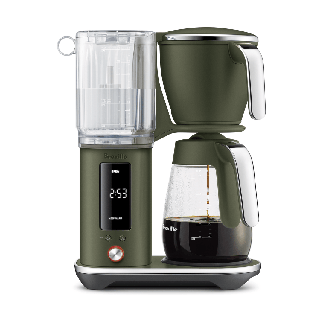 Breville Luxe Precision Brewer Olive Tapanade, Glass Carafe, 