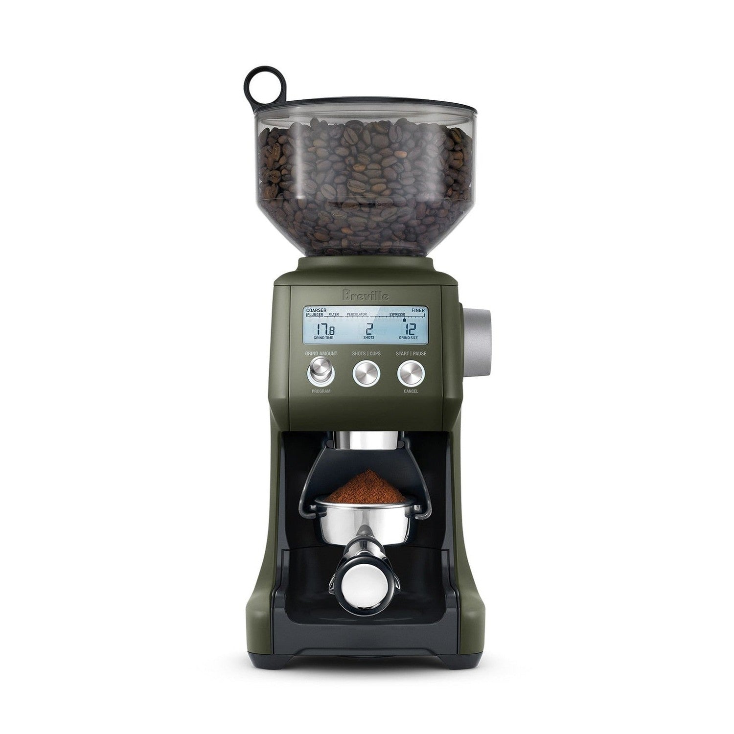 Breville Smart Grinder Pro Conical Burr Grinder, Olive Tapenade #BCG820OLT