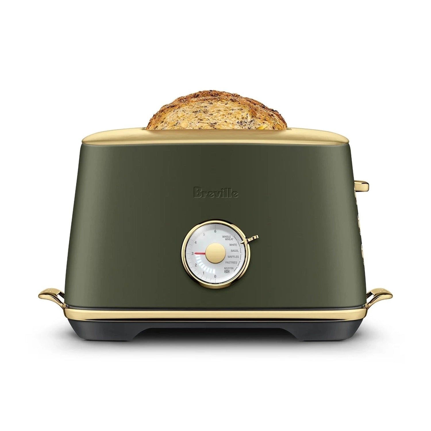 Breville The Toast Select Luxe Toaster, Olive Tapenade Brass #BTA735OLB