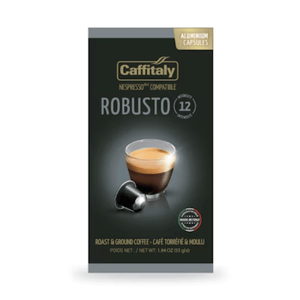 Caffitaly Robusto Aluminum Nespresso Compatible Capsules, 10 Pack