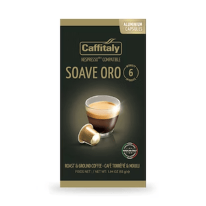 Caffitaly Soave Oro Aluminum Nespresso Compatible Capsules, 10 Pack
