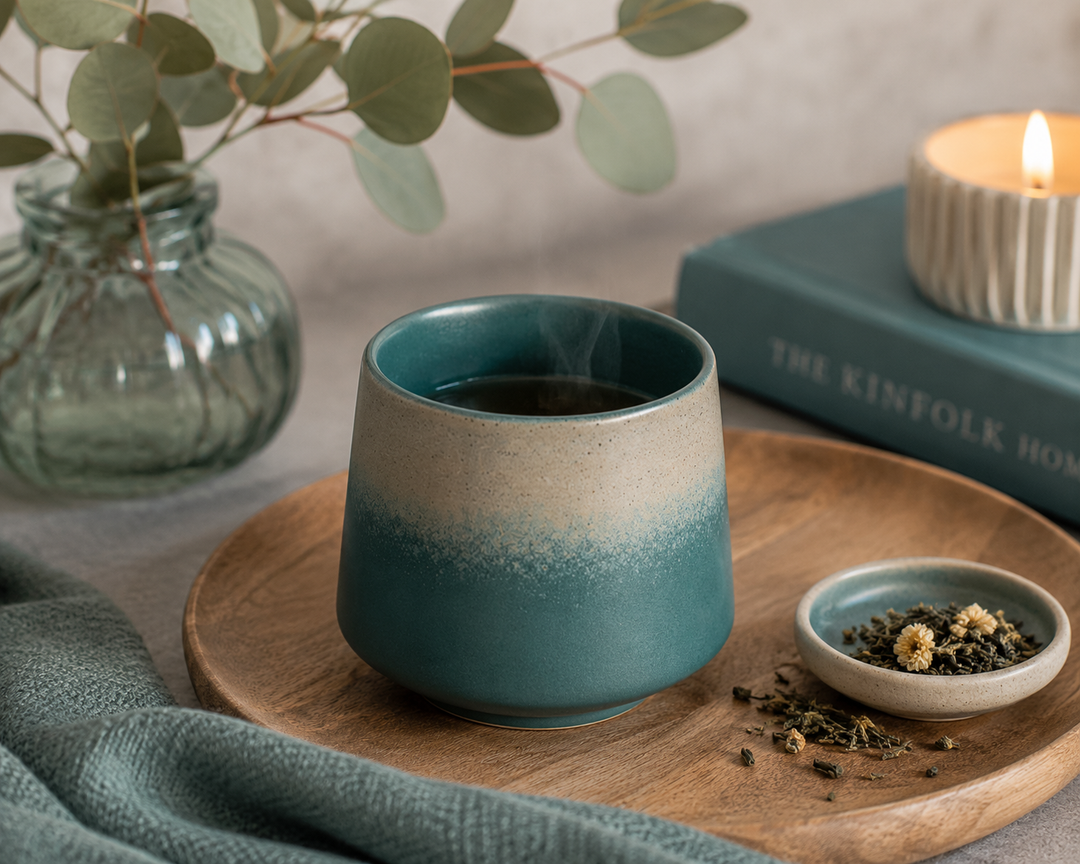 I.XXI Ceramic Tea Mug 220ml, Malachite Green