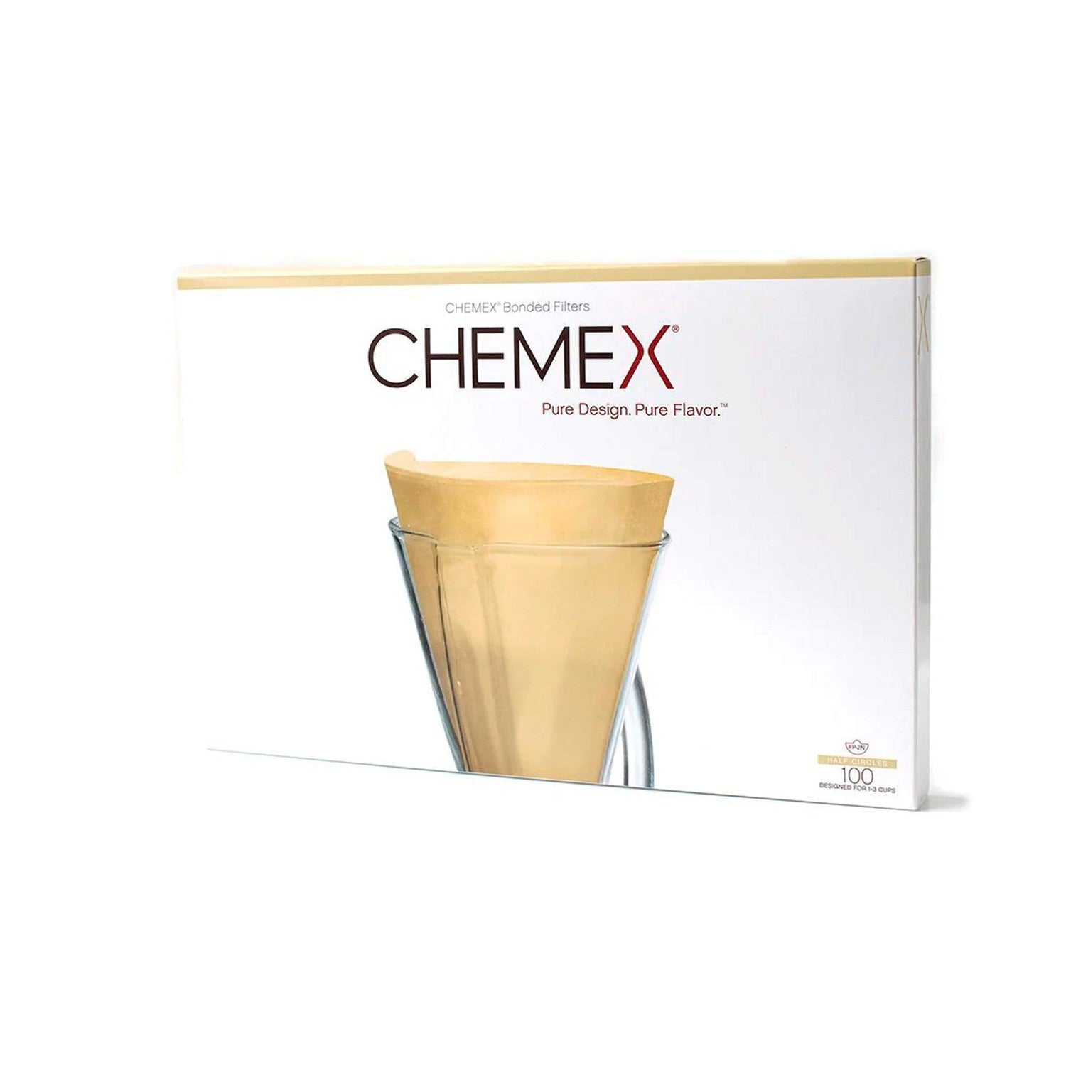 Chemex Bonded Filters FP-2 Unfolded Half Moon, Natural