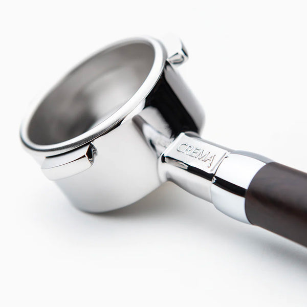 Crema 58mm Bottomless Portafilter, Medium Dark Sandalwood